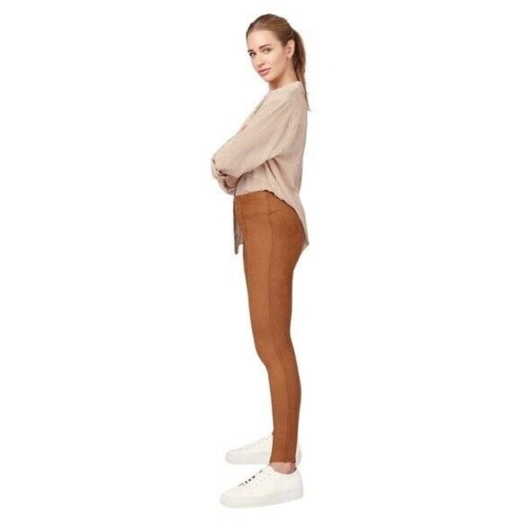 Spanx Faux Suede Rich Caramel Leggings - Picture 3 of 11